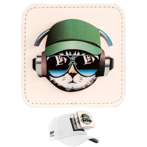 EG BROS Klett-Patch für Caps – Motiv: Katze – austauschbares Logo – kompatibel mit Basecap & Trucker Cap – zum Sammeln & Individualisieren – starker Klettverschluss – langlebig von EG BROS