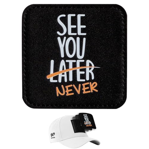 EG BROS Klett-Patch für Caps – Motiv: See You Later Never – austauschbares Logo – kompatibel mit Basecap & Trucker Cap – zum Sammeln & Individualisieren – starker Klettverschluss – langlebig von EG BROS