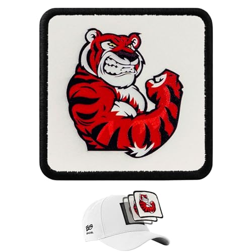 EG BROS Klett-Patch für Caps – Motiv: Tiger – austauschbares Logo – kompatibel mit Basecap & Trucker Cap – zum Sammeln & Individualisieren – starker Klettverschluss – langlebig von EG BROS
