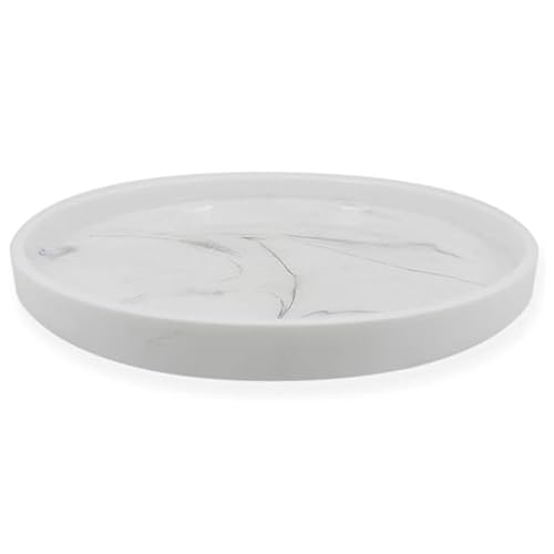 Serviertablett aus Epoxidharz, Marmor-Design, rund, ungiftig, handgefertigt für Zuhause oder Büro, 30 cm von EGBSLIVE