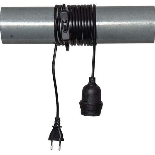EGLO Fassung mit Kabel und Stecker Basic, Lampenfassung Hängelampe, Lampenaufhängung für Papiersterne, Kunststoff in schwarz, E27 Fassung EGLO Fassung mit Kabel und Stecker Basic, Lampenfassung Hängelampe, Lampenaufhängung für Papiersterne, Kunststoff in schwarz, E27 Fassung von EGLO