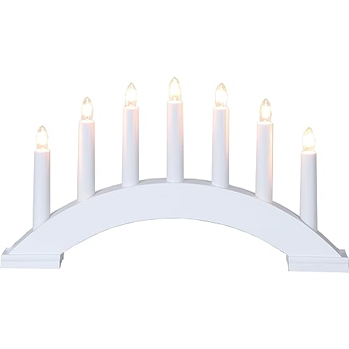 EGLO Lichterbogen Weihnachten mit 7 Kerzen, Fensterleuchter gebogen aus Holz in Weiß, Schwibbogen mit Kabel, Weihnachtsbeleuchtung Fenster, E10 Fassung, warmweiß EGLO Lichterbogen Weihnachten mit 7 Kerzen, Fensterleuchter gebogen aus Holz in Weiß, Schwibbogen mit Kabel, Weihnachtsbeleuchtung Fenster, E10 Fassung, warmweiß von EGLO