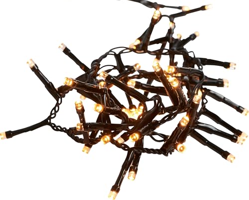 EGLO Lichterkette außen Golden Warm White, Weihnachtsbeleuchtung Garten, LED Kette, Kunststoff in schwarz, Kunststoff in amber IP44, 1600 cm von EGLO