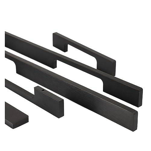 EGNIAN 2 Stück Griffe Schranktürgriff Knauf 800 mm 1000 mm Lange Griffe Mattschwarz Gold Möbelgriffe Kleiderschrank Hardware (Color : Black Length 500mm) von EGNIAN