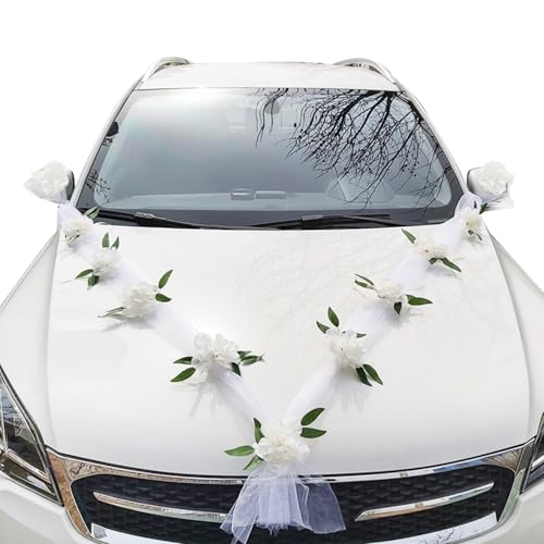 1 Satz Hochzeitsauto-Dekorationen, Hochzeitsauto-Frontdekoration, Netzgirlande, Hochzeitsauto-Dekorationsset, Geeignet Für Hochzeitsautos Und Flottendekorationen 1 Satz Hochzeitsauto-Dekorationen, Hochzeitsauto-Frontdekoration, Netzgirlande, Hochzeitsauto-Dekorationsset, Geeignet Für Hochzeitsautos Und Flottendekorationen von EHDWXVZM