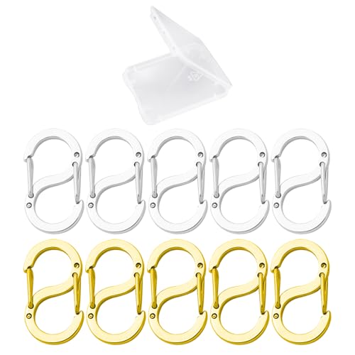 10 Stück 8Er-Schnallen, 1 Stück Aufbewahrungsbox, Edelstahl-Verbindungsschnalle, Armband- Und Halsketten-Verbindungsschnalle, Schnellverschluss-Schnalle, Diy-Schmuckzubehör von EHDWXVZM