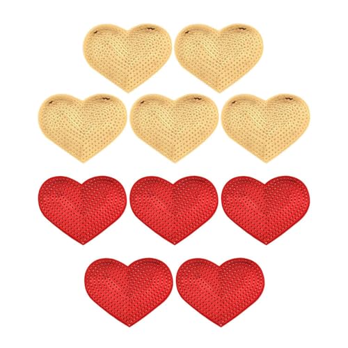 10 Stück Liebes-Pailletten-Patches, Aufnäher, Kleidungsdekorationsflicken, Diy-Kleidungszubehör, Nähflicken, Geeignet Für Kleidung, Hüte, Taschen Usw. von EHDWXVZM