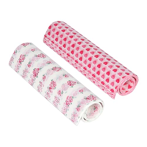 EHDWXVZM 100 Blatt Bedrucktes Geschenkpapier, Wachspapier Mit Herzen Und Rosen, Sandwich-Geschenkpapier, Lebensmittelkorbauskleidung, Backfettpapier, Feinkostpapier von EHDWXVZM