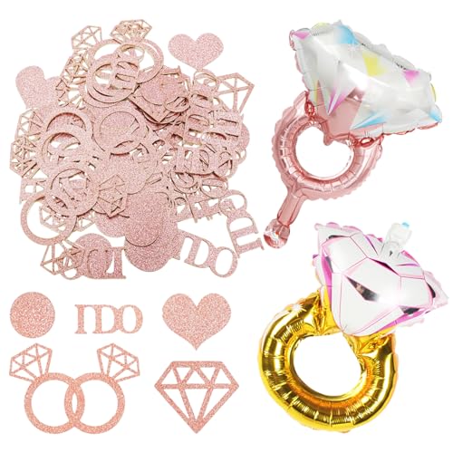 100 Stück Ring-Konfetti, 2 Stück Diamant-Ring-Luftballons, Diamant-Ring-Konfetti, I Do English-Konfetti, Romantisches Antrags-Konfetti, Verlobungs- Und Hochzeits-Desktop-Dekoration 100 Stück Ring-Konfetti, 2 Stück Diamant-Ring-Luftballons, Diamant-Ring-Konfetti, I Do English-Konfetti, Romantisches Antrags-Konfetti, Verlobungs- Und Hochzeits-Desktop-Dekoration von EHDWXVZM