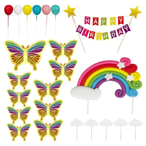 23 Stück Schmetterlingskuchendekoration, Schmetterlingsdekorationskuchen, Mädchenkuchendekorationszubehör, Geburtstagskuchendekorationswerkzeuge 23 Stück Schmetterlingskuchendekoration, Schmetterlingsdekorationskuchen, Mädchenkuchendekorationszubehör, Geburtstagskuchendekorationswerkzeuge von EHDWXVZM