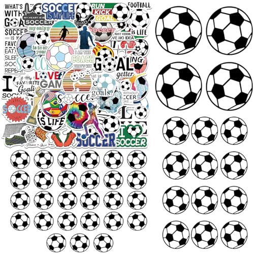 43 Stück Fußball-Wandaufkleber, 50 Fußball-Graffiti-Aufkleber, Jungen-Schlafzimmer-Fußball-Wandaufkleber, Dekorative Aufkleber, Fußball-Glasfensteraufkleber von EHDWXVZM