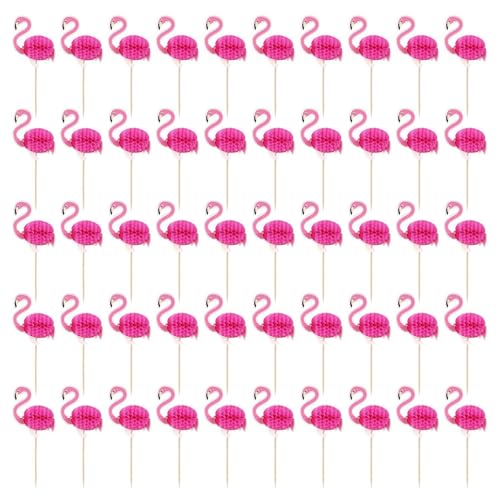 50 Stück Flamingo-Fruchtspieße, Cupcake-Dekorationsspieße, Hawaiianische Themen-Obstspieße, Obstteller, Kuchendekoration, Party-Kunst-Obstspieße 50 Stück Flamingo-Fruchtspieße, Cupcake-Dekorationsspieße, Hawaiianische Themen-Obstspieße, Obstteller, Kuchendekoration, Party-Kunst-Obstspieße von EHDWXVZM