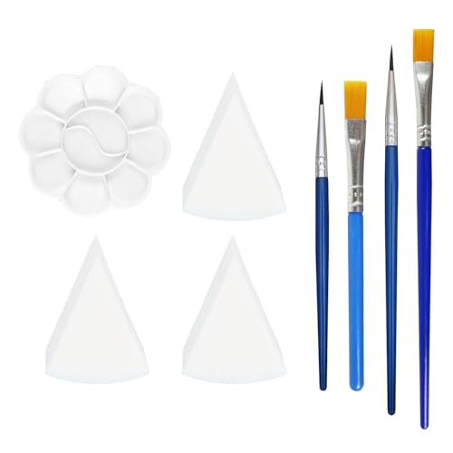 7-Teiliges Pinsel- Und Schwammset, 1-Teilige, Aquarellmalpinsel, Flachpinsel, Umrissstifte, Transparentstifte Mit Schwämmen, Kunstmalset von EHDWXVZM