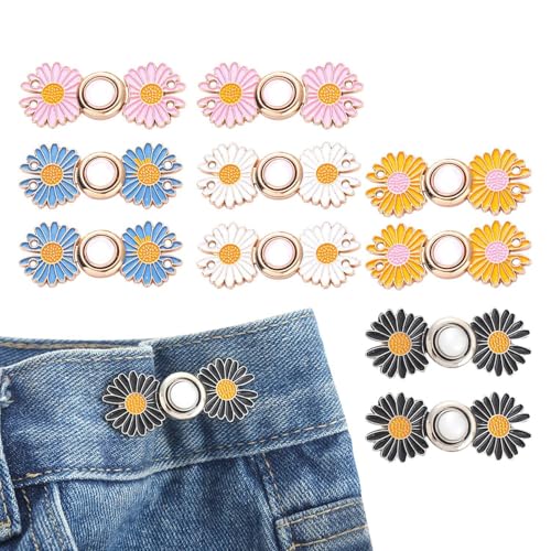 EHDWXVZM 10 Stück Daisy Taille Schnalle, Niedliche, Vielseitige Hosenknöpfe, Abnehmbare Knöpfe, Taillenverzeichnis, Hosenzubehör. EHDWXVZM 10 Stück Daisy Taille Schnalle, Niedliche, Vielseitige Hosenknöpfe, Abnehmbare Knöpfe, Taillenverzeichnis, Hosenzubehör. von EHDWXVZM