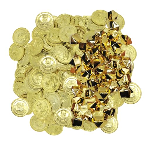 EHDWXVZM 100 Piraten-Goldmünzen, 100 Stück Edelsteine, Kunststoff-Goldmünzen, Kinderspielmünzen, Spielzeug-Goldmünzen, Piratenparty-Goldmünzen, Goldschätze Für Kinder, Partydekorations-Goldmünzen EHDWXVZM 100 Piraten-Goldmünzen, 100 Stück Edelsteine, Kunststoff-Goldmünzen, Kinderspielmünzen, Spielzeug-Goldmünzen, Piratenparty-Goldmünzen, Goldschätze Für Kinder, Partydekorations-Goldmünzen von EHDWXVZM