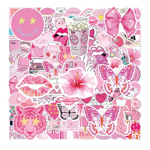 EHDWXVZM 100 Stücke Rosa Serie Aufkleber, Wasserbecher -Graffiti -Aufkleber, Notebook -Aufkleber, Süße Aufkleber, Mädchenaufkleber, wasserdichte Aufkleber. von EHDWXVZM