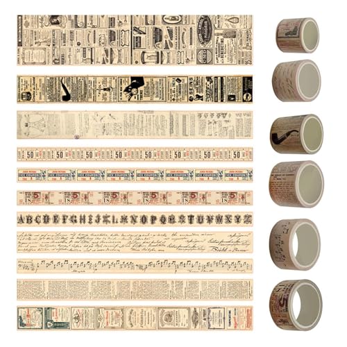EHDWXVZM 11 Rollen Vintage-Washi-Tape, Klebeband Im Nostalgischen Stil, Geschenk-Deko-Klebeband, Scrapbooking-Klebeband, Steampunk-Bastelmaterialien, DIY Dekoratives Washi-Tape EHDWXVZM 11 Rollen Vintage-Washi-Tape, Klebeband Im Nostalgischen Stil, Geschenk-Deko-Klebeband, Scrapbooking-Klebeband, Steampunk-Bastelmaterialien, DIY Dekoratives Washi-Tape von EHDWXVZM