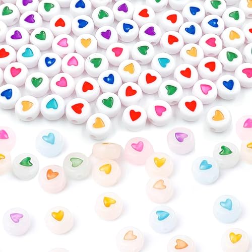 EHDWXVZM 200 Liebesperlen, DIY-Zubehör Für Handgefertigte Perlen, Materialien Für DIY-Schmuck, Liebesperlen Aus Kunststoff, Herstellung Von Kinderschmuck von EHDWXVZM