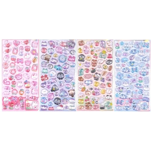 EHDWXVZM 4 Sätze Süßer Aufkleber, 3D-Aufkleber, Süße Tieraufkleber, Kinder-Acrylaufkleber, Dreidimensionale Reliefaufkleber, Kreative Geschenke. EHDWXVZM 4 Sätze Süßer Aufkleber, 3D-Aufkleber, Süße Tieraufkleber, Kinder-Acrylaufkleber, Dreidimensionale Reliefaufkleber, Kreative Geschenke. von EHDWXVZM