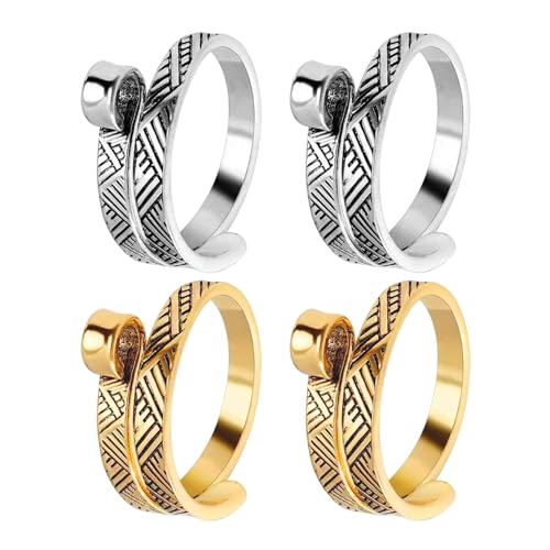 EHDWXVZM 4 Stück Gehäkelte Schwanzringe, Fingerringe Mit Gewinde, Einzigartiges Design, Personalisierte Gurtband-Accessoires, Geeignet Für Den Täglichen Gebrauch, Die Individualität Anstreben. von EHDWXVZM