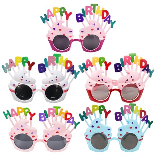 EHDWXVZM 5 Stück Geburtstagsbrille, Geburtstagsdekobrille, Lustige Sonnenbrille, Partydeko-Augenzubehör, Fröhliche Brille EHDWXVZM 5 Stück Geburtstagsbrille, Geburtstagsdekobrille, Lustige Sonnenbrille, Partydeko-Augenzubehör, Fröhliche Brille von EHDWXVZM
