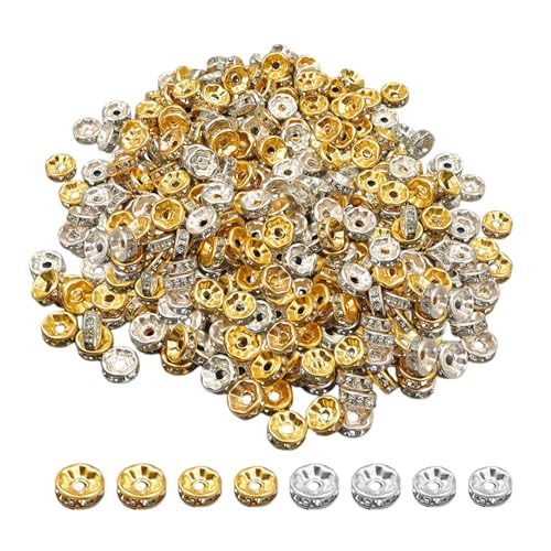 EHDWXVZM 800 Stück Runde Abstandsperlen, Abstandsperlen Zur Schmuckherstellung, Abstandsperlen Für Schmuck, Armbandperlen, Bastelperlen, DIY-Schmuck, Silberperlen, Halskette, Kleine Goldperlen EHDWXVZM 800 Stück Runde Abstandsperlen, Abstandsperlen Zur Schmuckherstellung, Abstandsperlen Für Schmuck, Armbandperlen, Bastelperlen, DIY-Schmuck, Silberperlen, Halskette, Kleine Goldperlen von EHDWXVZM