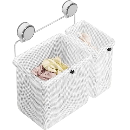 EHERDM Wäschekorb mit Saugnapf, Netzstoff, Wandmontage, zusammenklappbar, Kleider-Organizer, abnehmbare Aufbewahrungstaschen für Badezimmer, WC EHERDM Wäschekorb mit Saugnapf, Netzstoff, Wandmontage, zusammenklappbar, Kleider-Organizer, abnehmbare Aufbewahrungstaschen für Badezimmer, WC von EHERDM