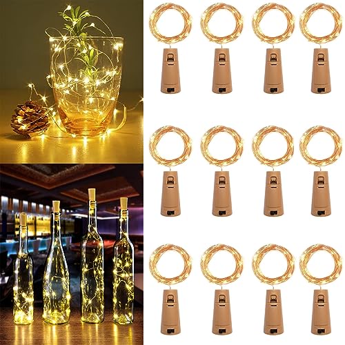 EHIOG Flaschenlichter, 12 Stück, 2 m, 20 LEDs, Flaschenlichter mit Korken, batteriebetrieben, warmweiße Lichterkette für DIY-Partys, Hochzeitsraumdekoration, Geburtstag, Halloween, EHIOG Flaschenlichter, 12 Stück, 2 m, 20 LEDs, Flaschenlichter mit Korken, batteriebetrieben, warmweiße Lichterkette für DIY-Partys, Hochzeitsraumdekoration, Geburtstag, Halloween, von EHIOG