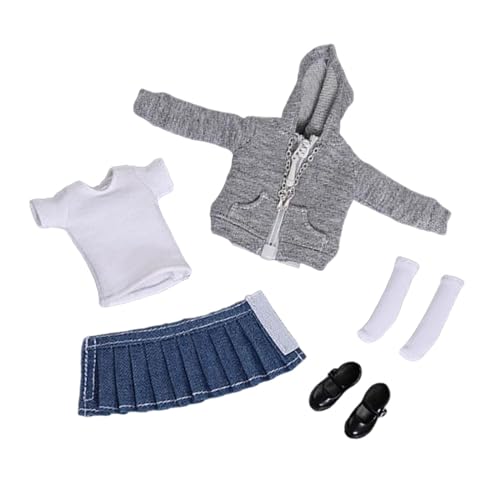EHJRE 1/12 Scale Figure Kleidung Set Puppe Uniform Kits Rock Zipper Hoodie für Schlafzimmer, Grauer Mantel EHJRE 1/12 Scale Figure Kleidung Set Puppe Uniform Kits Rock Zipper Hoodie für Schlafzimmer, Grauer Mantel von EHJRE