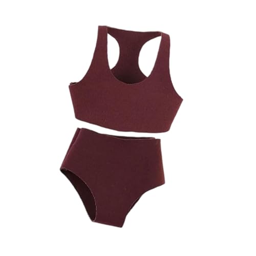EHJRE 1:12 Sport Outfit Set für Puppen, Miniatur Kleidung für 6 Zoll Figuren, Dunkelrot von EHJRE