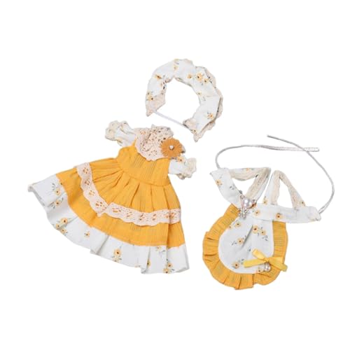 EHJRE 2 Stück 1:6 BJD Puppenkleider Kleidung Anziehen Machen Sie Ihre Eigenen Puppen Weiches Rollenspiel DIY Kostüm Cosplay für 30cm Actionfigur, Gelb von EHJRE