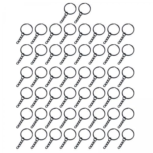 EHJRE 4x 50 Stück 1" 25 Mm Schlüsselanhänger Set, Schlüsselanhänger Ringe mit Kette Und Biegeringen, Großpackung für Die Herstellung von Schmuckstücken von EHJRE