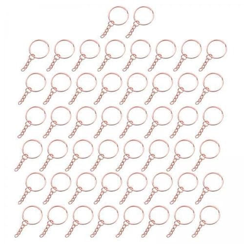 EHJRE 5x 50 Stück 1" 25 Mm Schlüsselanhänger Set, Schlüsselanhänger Ringe mit Kette Und Biegeringen, Großpackung für Die Herstellung von Schmuckstücken EHJRE 5x 50 Stück 1" 25 Mm Schlüsselanhänger Set, Schlüsselanhänger Ringe mit Kette Und Biegeringen, Großpackung für Die Herstellung von Schmuckstücken von EHJRE