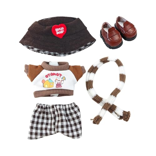 EHJRE Gefülltes Puppenhemd Und Hose mit Mütze Und Schuhen, Kleidung für Kinder, Pädagogisches Ankleiden, Basteln Sie Ihre Eigenen Puppen für 5,91'' 6,69'' von EHJRE