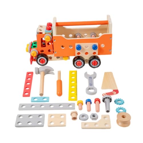 EHJRE Holzspielzeug Werkzeugkasten Weihnachtsgeburtstagsgeschenke Holzbausatz für Kinder von EHJRE