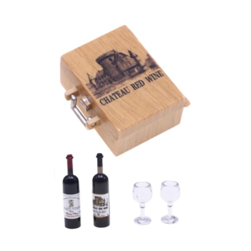 EHJRE Miniaturweinflaschen Und Brille Haus Puppe Home Accessoires Cup Boisse De Boisson mit Unterkunft Dekorative Objekte V, Chateau von EHJRE