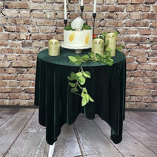 EHLDekol Samt-Tischdecke, luxuriös, elegant, rechteckig, schön für Hochzeiten, Partys, Babypartys und Veranstaltungen, robuste Nähte für lange Lebensdauer, Smaragdgrün, 137,2 x 137,2 cm von EHLDekol