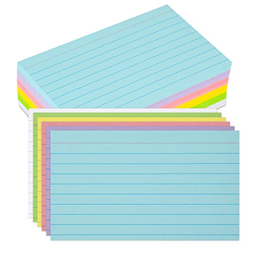 Karteikarten, 7,6 x 12,7 cm, linierte Karteikarten, Lernkarten, Lernkarten, 210 Stück, linierte farbige Karteikarten für Büro und Schule von EHME EHME EHME