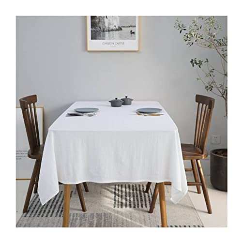 Große Abwaschbare Tischdecke Tischtuch Schmal Pure Farbe Tischdecke Groß Rechteckig Kitchen Table Cloth Weiß Tischschutz Dekoration 90X140Cm von EHOMERY