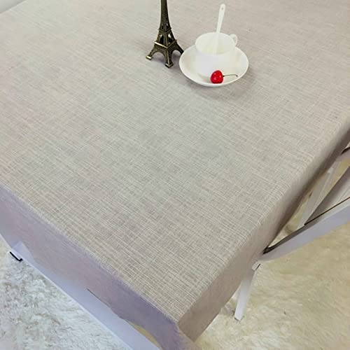 Tischdecke Abwaschbar Wachs Decken Für Tisch Pure Farbe Tischdecken Klammern Table Cloth Kids Hellgrau Tischschutz Dekoration 130X220Cm von EHOMERY