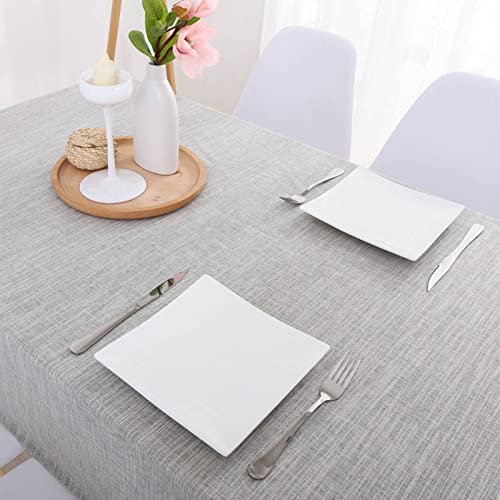 Tischdecke Baumwolle Elegant Wipeable Table Cloth Einfache Reine Farbe Tischdeckenmaltuch Kleine Tisch Decken Hellgrau Tischschutz Dekoration 90X130Cm von EHOMERY
