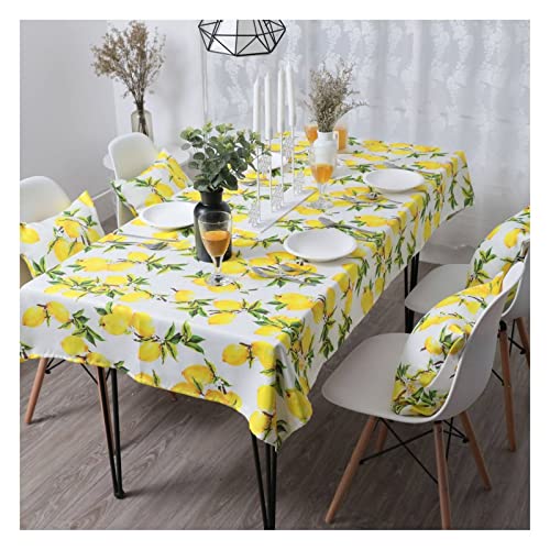 EHOMERY Tischdecke Klein Set Tischtücher Für Stehtische Zitrone Tischdecken Landhaus Wachstuch Läufer Gelb Tischschutz Dekoration 60X60Cm von EHOMERY