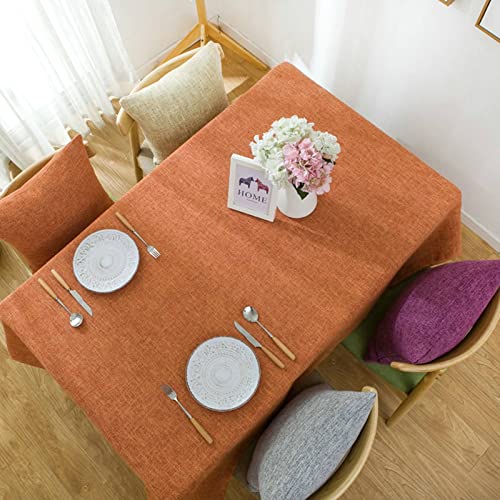 Tischdeckenklammern Tischtuch Sticken Reine Farbe, Einfacher Stil Tischdecke Table Cloth Narrow Orange Rot Tischschutz Dekoration 120X160Cm von EHOMERY