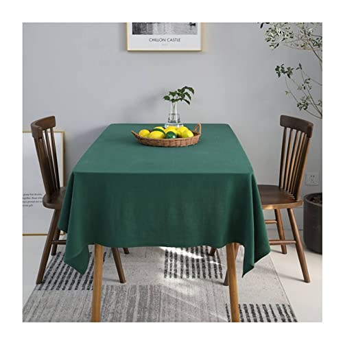 EHOMERY Tischdeckenunterlage Tischschoner Tischtuch Elegant Pure Farbe Abwaschbare Tischdecke Essen Wachstuch Abwaschbar Dunkelgrün Tischschutz Dekoration 130X180Cm von EHOMERY