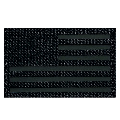Reflektierender Aufnäher mit USA-Flagge, Infrarot, USA, USA, amerikanische Flagge, bestickt, Klettverschluss, 5,1 x 8 cm, Schwarz + Grau Reflektierender Aufnäher mit USA-Flagge, Infrarot, USA, USA, amerikanische Flagge, bestickt, Klettverschluss, 5,1 x 8 cm, Schwarz + Grau von EHOPE