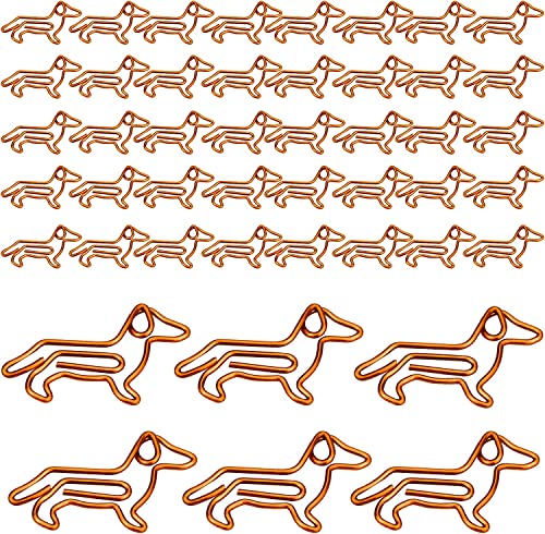 Büroklammern Hund 40 Stück Papierklammern Motiv Dackelform Tierform Kreative Bookmark Cartoon Süße Büroklammern für Schule Büromaterial Zubehör Metall Heftklammern von EHOTER