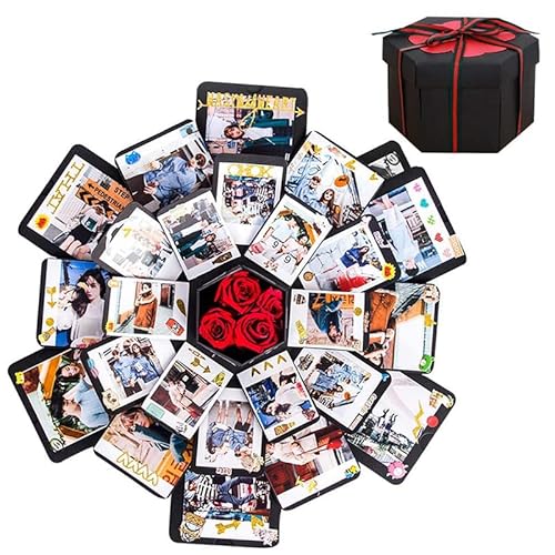 Explosionsbox mit 6 Gesichtern, kreatives handgefertigtes DIY-Fotoalbum, Überraschung, individuelle Geschenkbox für Weihnachten, Valentinstag, Hochzeit, Geburtstag, Jahrestag, Muttertag für Freund, Explosionsbox mit 6 Gesichtern, kreatives handgefertigtes DIY-Fotoalbum, Überraschung, individuelle Geschenkbox für Weihnachten, Valentinstag, Hochzeit, Geburtstag, Jahrestag, Muttertag für Freund, von EHOTER