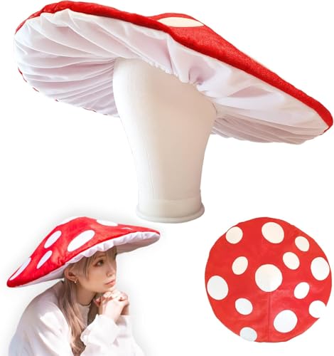 Pilzhut, Halloween-Kostüm, Cosplay, Zubehör, Pilzhut, Cosplay, simuliertes süßes und übergroßes Pilzkostüm für Halloween-Kostümpartys, Cosplay, Themenveranstaltungen (1 Stück) von EHOTER