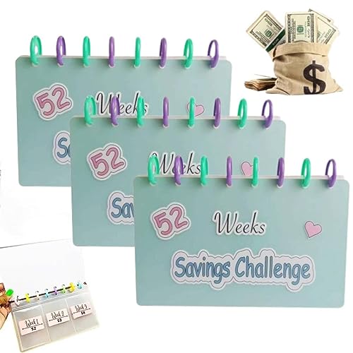 Savings Binder l 52 Week Savings Challenge Sparbuch l 52-wöchige Spar-Challenge Lustiger Budgetordner zum Sparen Budget Herausforderungen um Geld zu sparen Sparbuch (A,3) von EHOTER