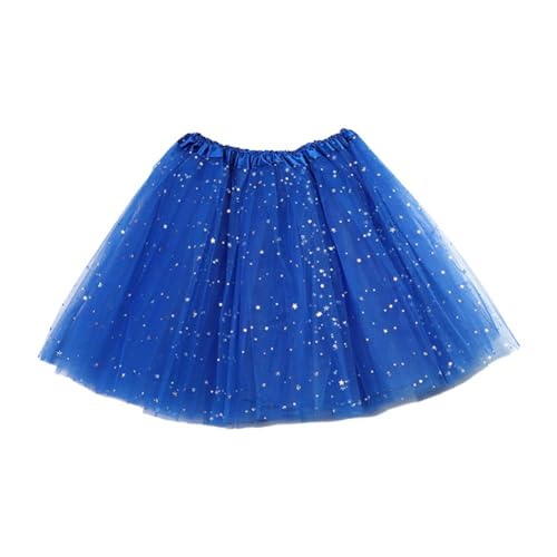 Tutu-Röcke für Damen, klassisch, elastisch, unregelmäßig, geschwollener Tüllrock, geschichtet, Prinzessinnen-Netzstoff, Karneval, Party, Festival, Kostüm für Mädchen, 2–8 Jahre (blau) von EHOTER